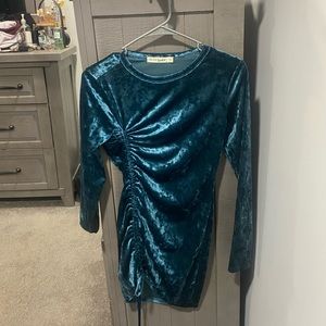 Velvet teal dress